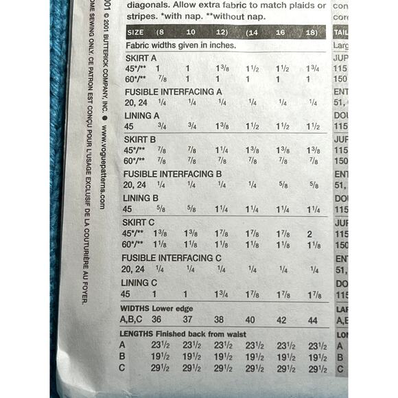 Vogue sewing pattern 9928 straight skirt knee midi 14 16 18 - Picture 8 of 10